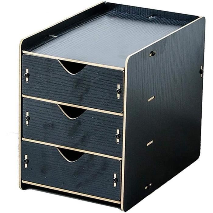 Klj Caisson De Classement A4 Avec 3 Tiroirs Verrouilla Classeurs, A4 Multi-Fonctionnel Classeur De Rangement En Plastique Cabinet De Bureau Fichier Cinq Couches De Fournitures De Bureau Verrouillage