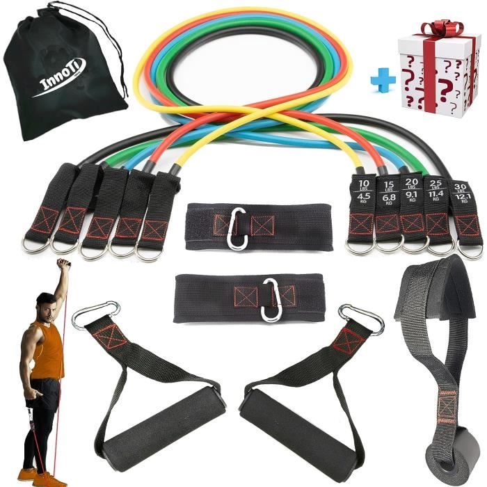 Set De Bandes Élastiques De Fitness POPYS - 5 Niveaux De Résistance - Idéal Pour Yoga, Pilates, Musculation à Domicile