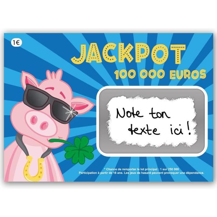 Jackpot lotteria carte à gratter personnalisé - Faux ticket a