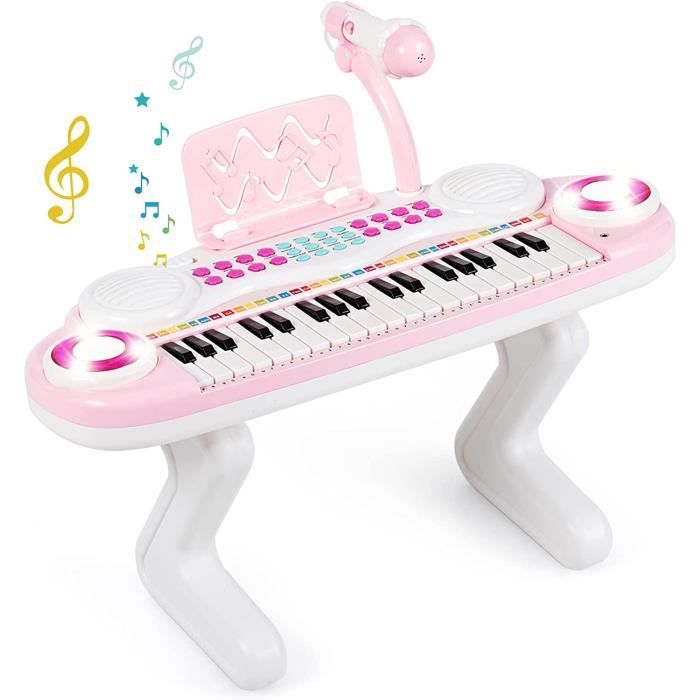 Piano Numérique 61 Touches Enfant – Clavier Portable Avec Micro & USB Karaoké Noir