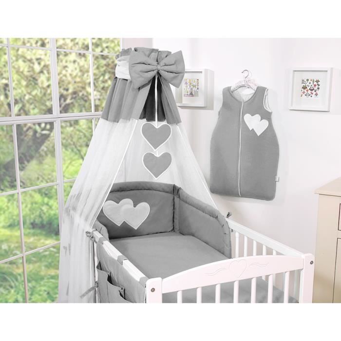 Ciel De Lit Bebe En Voile Avec Bande Gris Anthracite A Coe Avec Fleche Support Cdiscount Puericulture Eveil Bebe