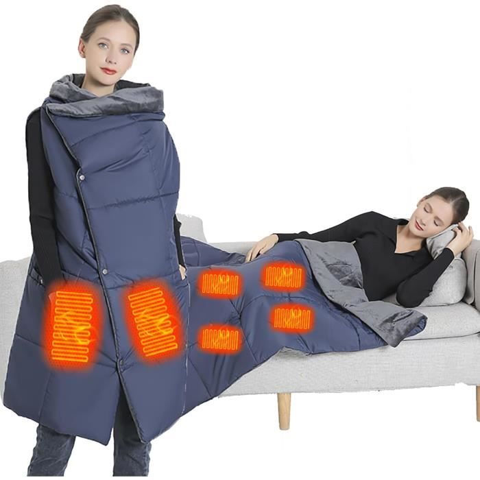 Châle Chauffant Portable à Batterie - Couverture Électrique Sans Fil 3 Niveaux Chaleur Dtaigou