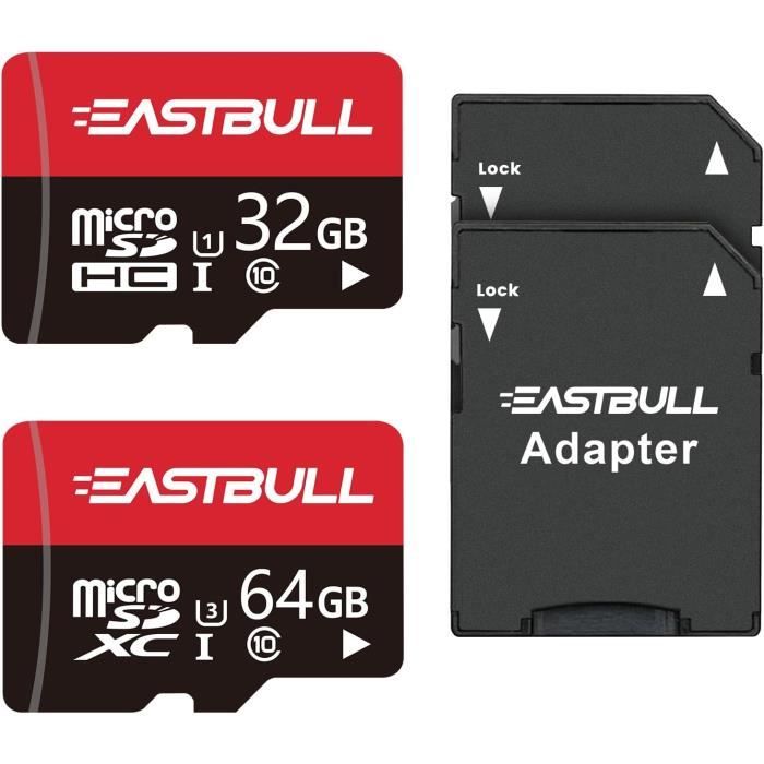 KOOTION Carte Micro SD 32 Go Lot De 2 Carte Mémoire UHS-I Vitesse Jusqu'à 85 M/s,TF Micro SDHC, T-Flash Classe 10, U1 Pour Drone/Dash Cam/Camera/Phone/Nintendo-Switch/PC/Tablet