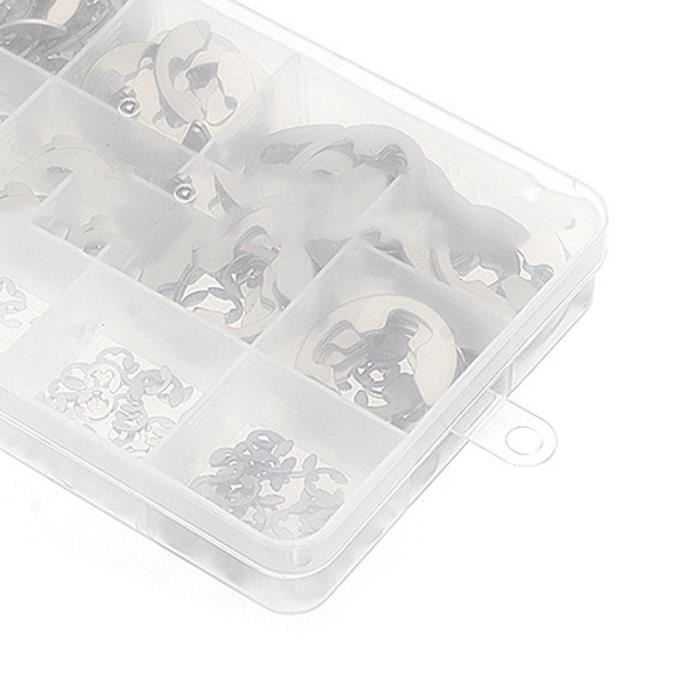 Type E Anneau Assortiment, E-Clip Anneau, Anneau Circlips en E, 120PCS
