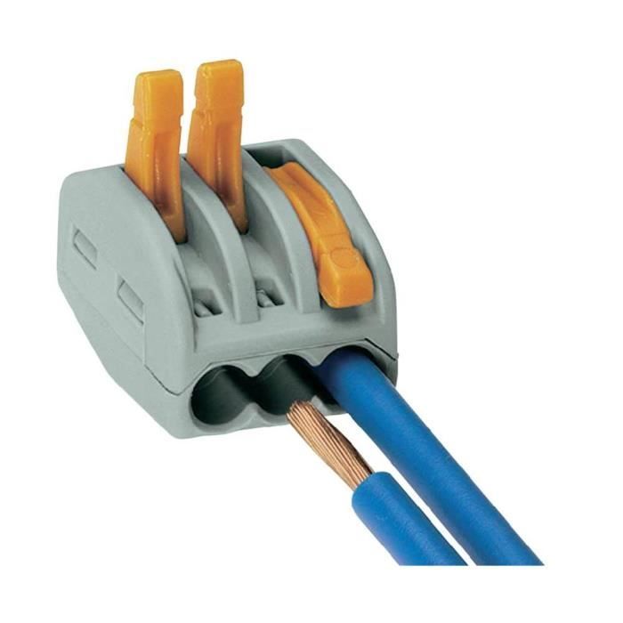 Bornier 3 pôles connexions à ressort 32 A fil s…