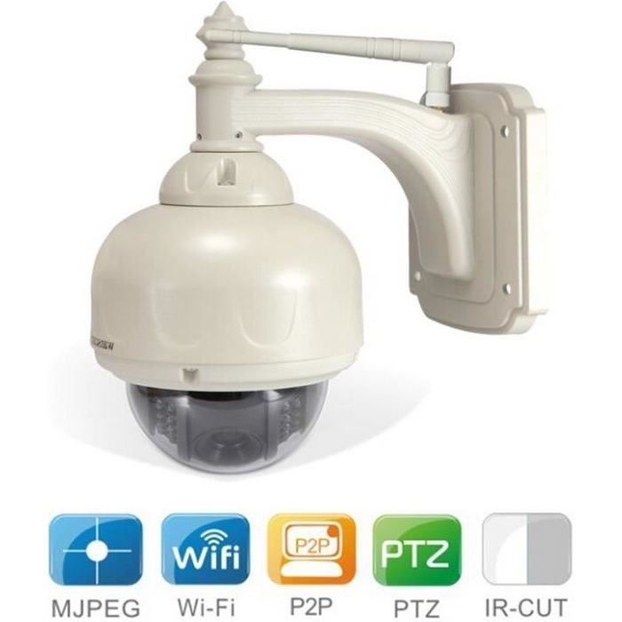 Zoom 3x Caméra IP Pan / Tilt PTZ Rotation sans fil WiFi IR infrarouge étanche extérieur de vidéo surveillance de la sécurité Interne