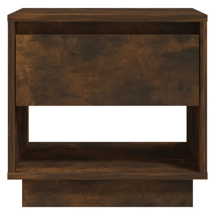 rho - meubles - table de chevet chêne fumé 45x34x44 cm aggloméré - dx1170