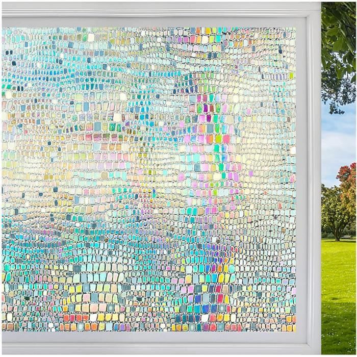Film Fenêtre Anti-regard 50x200 Cm - Motif Givré, Sans Colle (électrostatique), Bloque UV - Pour Vitres Lisses, Facile à Couper Et Installer Avec Outil