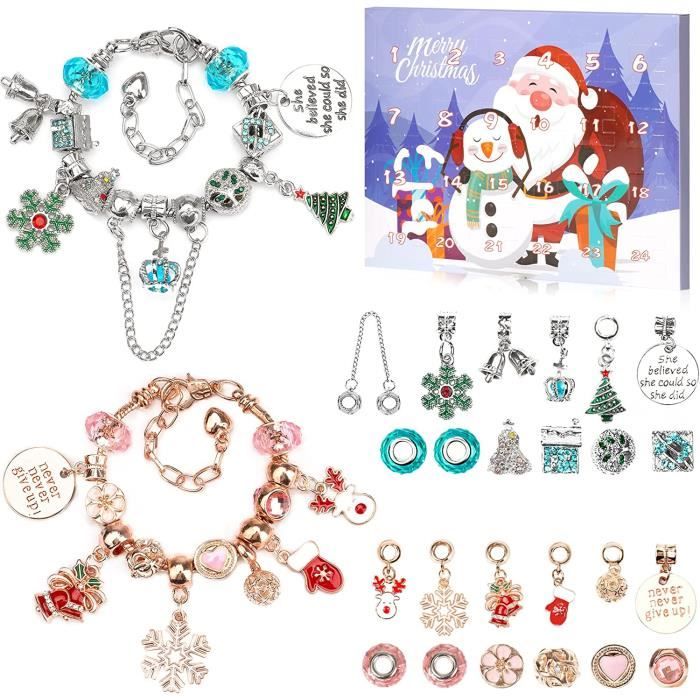Calendrier de compte à rebours de Noël de 24 jours, pendentif porte