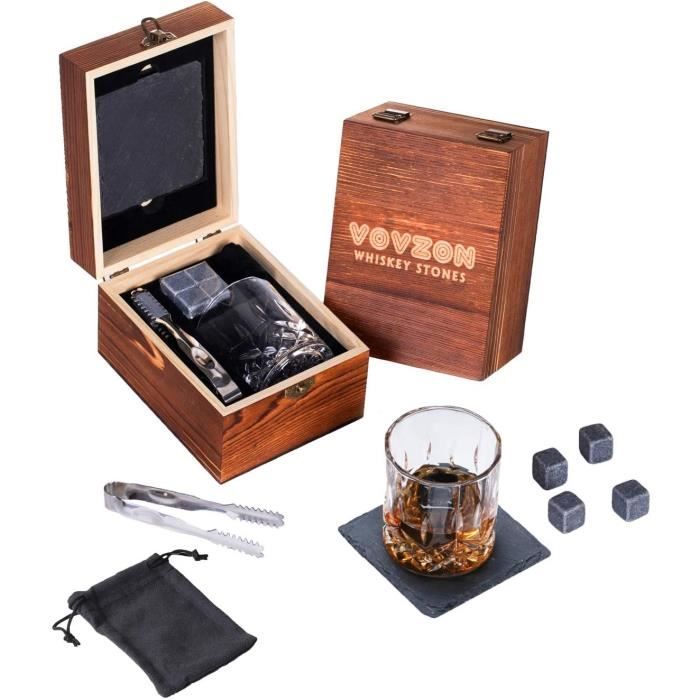 Maverton Coffret De Pierres à Whiskey Avec Verrerie - 8 Pierres à