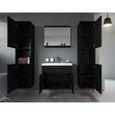 Meuble de salle de bain de Montréal XL 60x35cm bassin en bois Noir brillant - Armoire de rangement Meuble lavabo évier Meubles-1