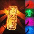 Lampe De Table En Cristal, Veilleuse Tactile, Rétales De Diamant, lumière D'ambiance[Luminosité réglable, changement de couleur RVB]-1