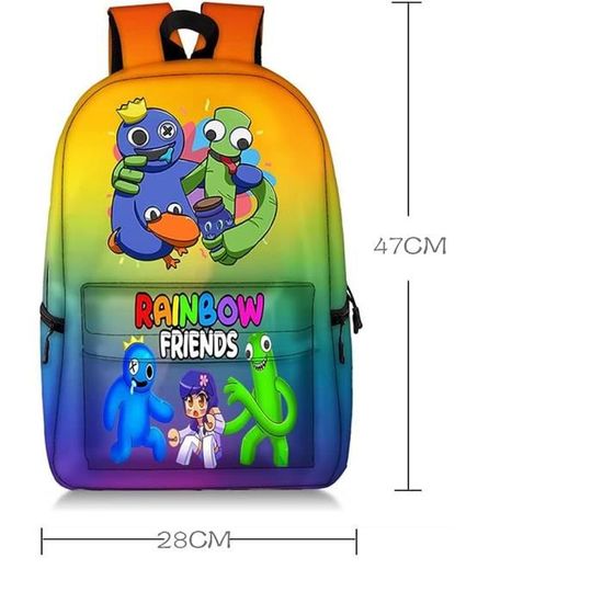 Rainbow Friends Sac À Dos D'École Pour Enfants, Garçons Et Filles Motif Dessin  Animé 3D[u8413] - Cdiscount Bagagerie - Maroquinerie