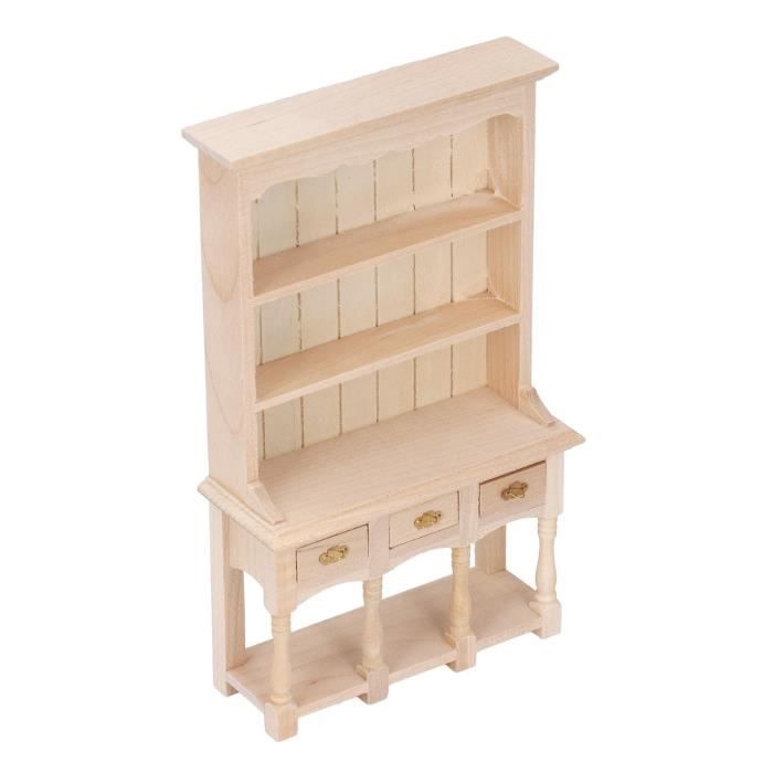 Mini Bibliothèque 1:12 Pour Maison De Poupée, 10 Mini Livres Inclus – Meuble Miniature En Bois, Accessoire De Décoration