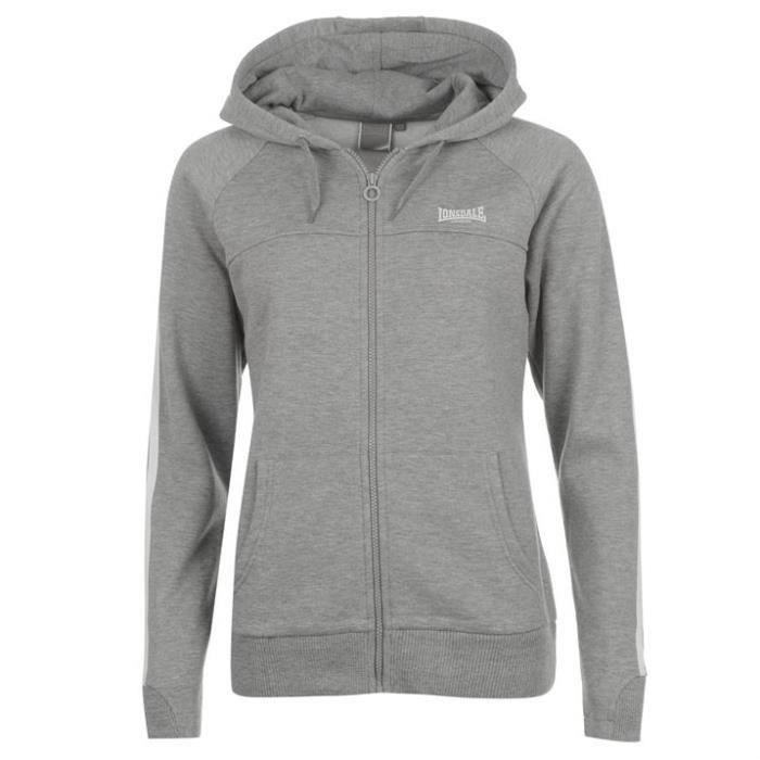 Veste sweat a capuche femme LONSDALE LONDON Gris Manches longues Chaleur et confort Gris Cdiscount Pret a Porter