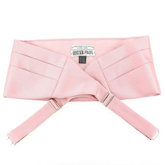 Ceinture De Smoking En Soie 100% - Bleu Avec Points Bleu Clair - Taille Réglable - Occasion Très Peu Portée