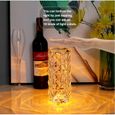 Lampe De Table En Cristal, Veilleuse Tactile, Rétales De Diamant, lumière D'ambiance[Luminosité réglable, changement de couleur RVB]-2