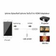 Adaptateur TV HDMI pour iPhone TD® Blanc Câble adaptateur HDMI pour iPhone 7 Plus/7/6 Plus/6S/6/5S/5C/5/iPad Air-2