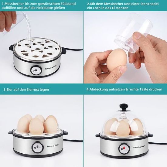 Cuiseur à œufs vapeur micro-ondes (1 à 4 œufs), œufs durs, mollets, co –  CUISINE AU TOP