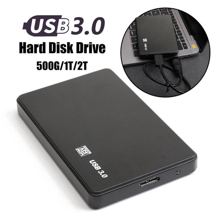 Disque Dur Externe 2TO, 2.5 USB3.0 Disque Dur Externe Portable pour PC, Mac,  Desktop, Laptop (2 to, Noir) - Cdiscount Informatique