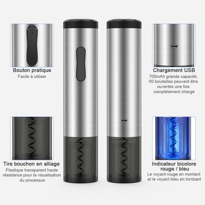 Yuragim Tire Bouchon Électrique Rechargeable, Électrique Ouvre-Bouteille Automatique Sans-fil