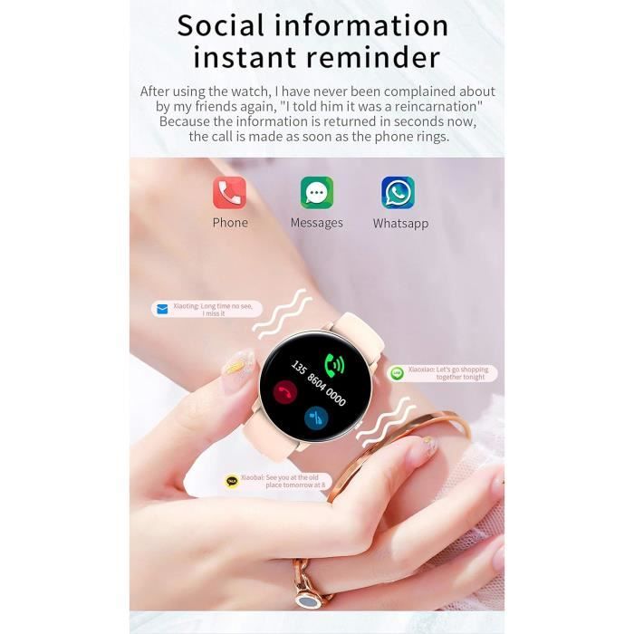 Iaret Montre intelligente pour femme (cadran de réception d'appel