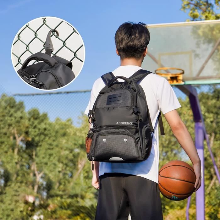 Sac à dos de sport Valleycomfy - Sac à dos en toile avec filet repliable  pour ballon de basket-ball et interface de - Cdiscount Bagagerie -  Maroquinerie