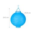 Relaxdays Lampion chinois LED abat-jour papier lanterne boule 20 cm rond décoration set de 10 à piles, coloré - 4052025243524-3