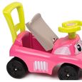 Porteur auto rose Smoby - Fonction Trotteur - Coffre à jouets - Fabrication française-3