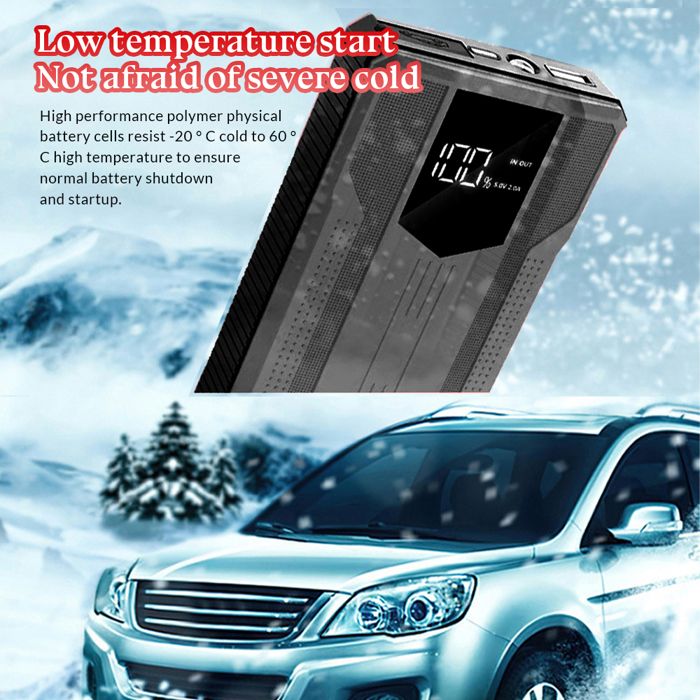 UTRAI Booster Batterie Voiture Portable Jump Starter 1600A 20000mAh Démarrage De Voiture Moto (Jusqu'à 7L Essence/6L Diesel) Chargeur Sans Fil Avec Lamp LED, Écran LCD Pinces De Sûreté Intelligentes