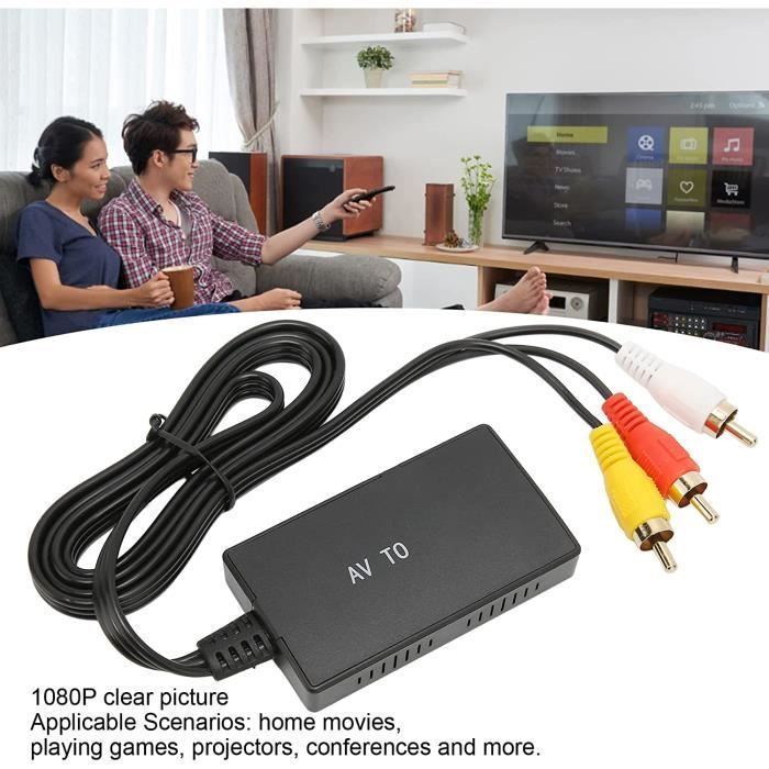 Convertisseur AV vers HDMI, Adaptateur D'interface Multimédia 1080P RCA  vers HD, Plug And Play, Compatible avec pour PS One, p[1483]