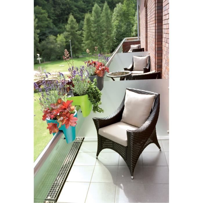 Jardinière Ovale Plastique Balcon 60 Cm Blanc - Pot De Fleurs à Suspendre
