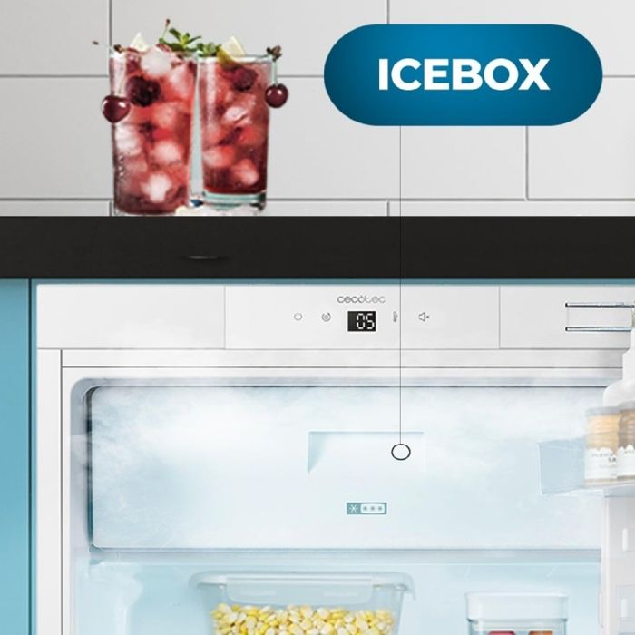 Mini Réfrigérateur Encastrable Cecotec Bolero CoolMarket TT BI 138 White E - 138L, Porte Réversible