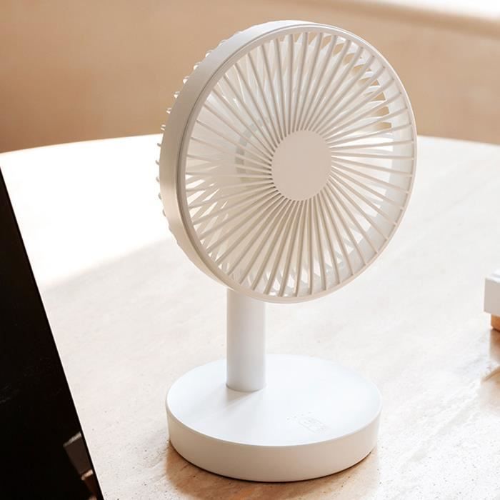 Ventilateurs de bureau USB petit silencieux - Mini ventilateur de bureau  mignon, petit ventilateur de table personnel portable rotatif Blanc