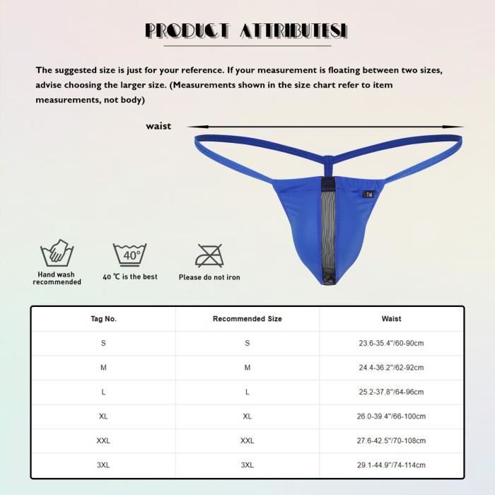 IEFIEL Mini String Ficelle pour Homme Thong Sexy Micro Bikini Sous ...