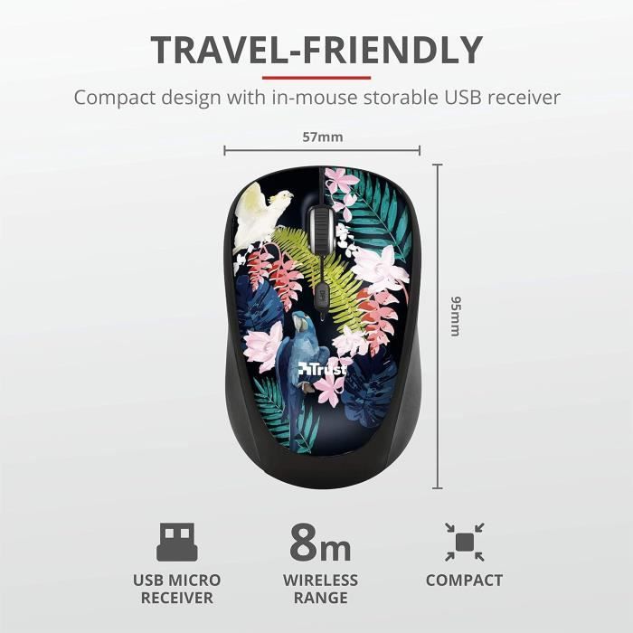 Yvi Souris Sans Fil, 800-1600 Dpi - Multicolore[J4159] - Cdiscount ...