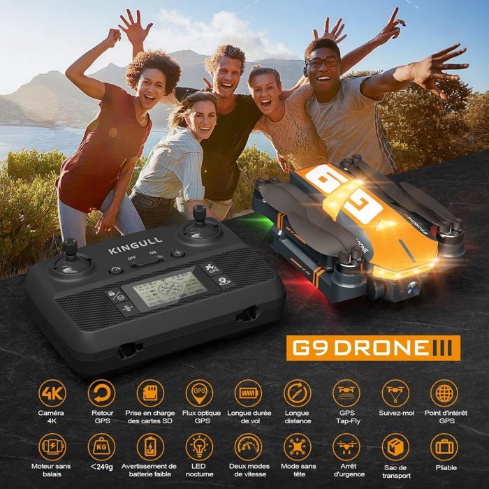 Drone GPS S159 8K Dual caméra 5G WiFi moteur sans balais évitement d'obstacles avec