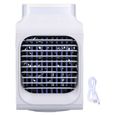 Climatiseur portable – Oscillation 90°, USB, Lumière nocturne – Pour bureau, voyage – Blanc
