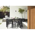 SHOT CASE - Table de jardin - rectangulaire - gris graphite - en résine finition bois - 4 a 6 personnes - Julie - Allibert by KETE-0