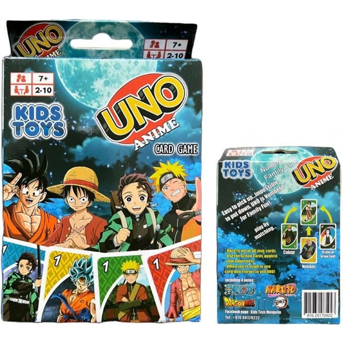 Uno Jeu De Societe Type Anime Mattel Manga Dragon Ball One Piece Naruto Tanjiro Demon Slayer Sangoku Puffy Cdiscount Jeux Jouets