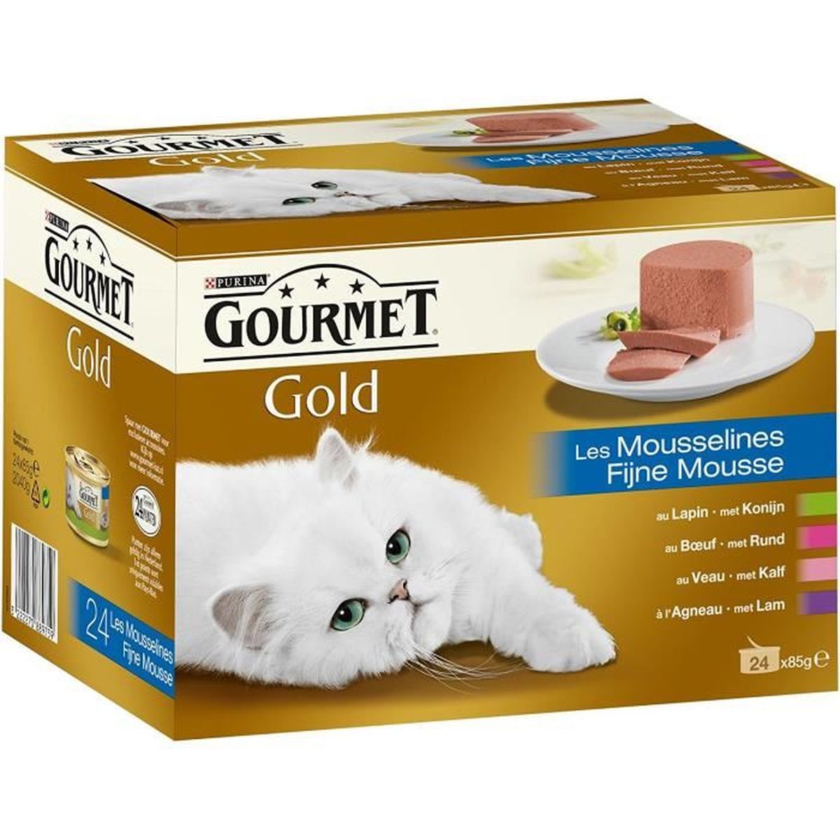 Gourmet Gold Les Mousselines Multivarietes 24 X 85 G Boites Pour Chat Adulte Lot De 4 Achat Vente Boites Patees Gourmet Gold Les Mousseline Cdiscount