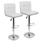 IWMH Lot de 2 Tabourets de bar - Chaise de bar PU - Hauteur Réglable - Contemporain - Blanc - Intimate WM Heart