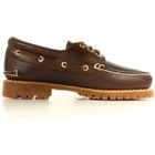 Chaussures bateau homme Timberland Trad hs 3 eye lug en cuir marron foncé