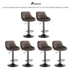 Tabourets de bar en velours cuillère brun - QUIIENCLEE - Lot de 6 - Pieds en métal - Charge max. 120 KG