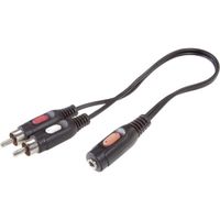 Câble de raccordement audio [2x Cinch-RCA mâle - 1x Jack femelle 3.5 mm] SpeaKa Professional SP-7870256 Cinch-RCA / Jack