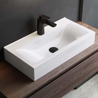 Vasque de salle de bains en céramique blanc rectangulaire Mai & Mai BR118G