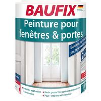 Baufix Peinture pour fenêtres & portes satinée mate blanc