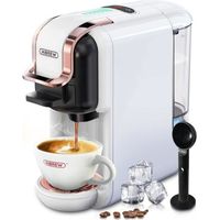 HIBREW H2B Espresso Cafétière à capsules, Machine à café multi capsules 5 en 1, Compatible avec DG/NesDosettes ES*/Café moulu, Blanc