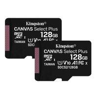 2 pièces Kingston Canvas Select Plus Carte MIcro SD 128Go jusqu'à 100Mo/s SDCS2/128GBSP Class 10