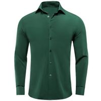 Chemise-chemisette,Hi-aught-Chemise en satin vert Industries celle pour homme,chemise habillée à manches longues,col - SGCY-1626[C]